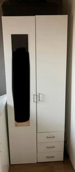Witte smalle kledingkast, Ophalen, Gebruikt, 50 tot 75 cm, 150 tot 200 cm