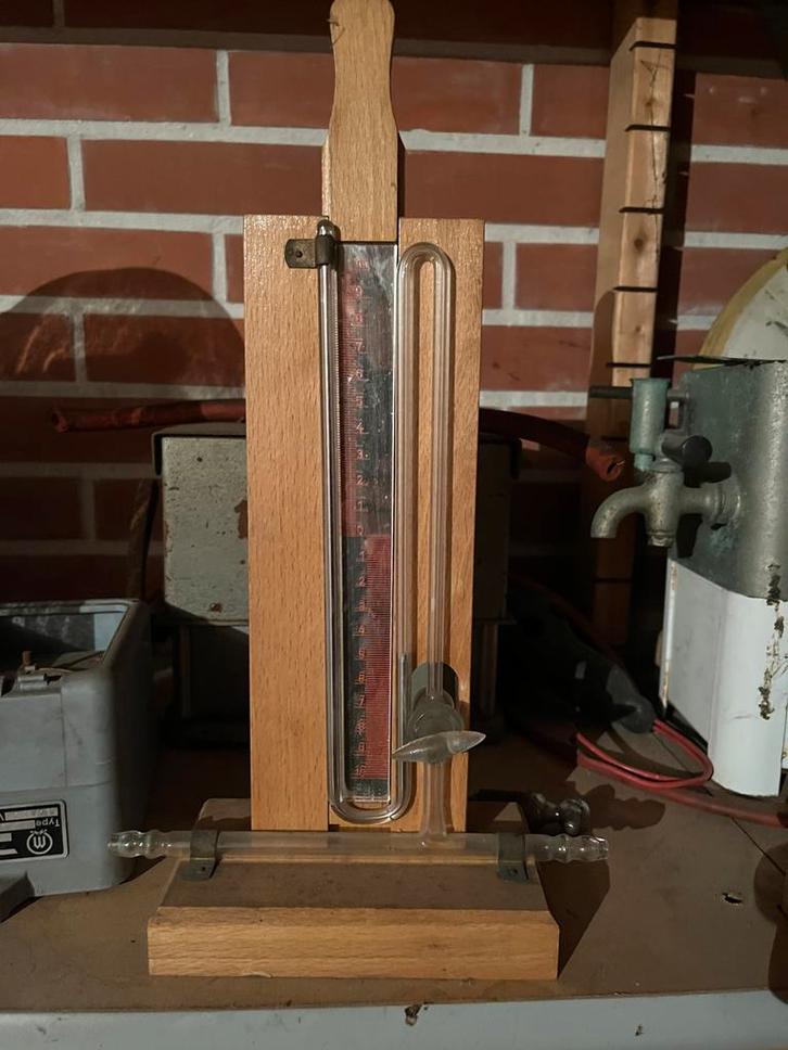 Antieke U-buis Manometer - Industrieel Instrument, Antiek en Kunst, Antiek | Gereedschap en Instrumenten, Ophalen