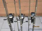 3x vis hengels met shimano molens+lijn+foudraal, Watersport en Boten, Ophalen, Zo goed als nieuw, Complete set