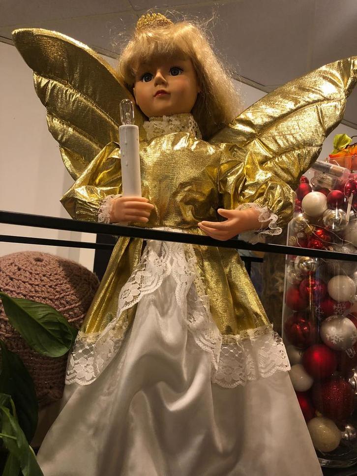 Mooie vintage Kerstengel bewegend en met licht, Diversen, Kerst, Gebruikt, Ophalen of Verzenden