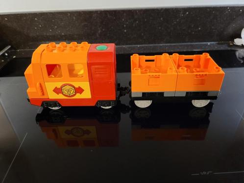 Duplo locomotief "Vracht" in rood/oranje. Met garantie, Kinderen en Baby's, Speelgoed | Duplo en Lego, Gebruikt, Duplo, Ophalen of Verzenden