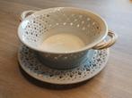 Leedsware creamware set opengewerkt schaal met onderbord, Antiek en Kunst, Ophalen of Verzenden