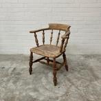 Antieke captain chair kapiteinsstoel stoel bureaustoel, Huis en Inrichting, Ophalen, Gebruikt, Bruin, Eén