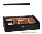 h168BL ADORINI ® HUMIDOR VEGA DELUXE ZWART 100 SIGAREN, Nieuw, Tabaksdoos of Verpakking, Verzenden