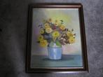 schilderij, vaas met gele bloemen 48x58cm, Antiek en Kunst, Ophalen