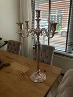 Zware zilverkleurige 5-armige kandelaar, Ophalen, Zilver