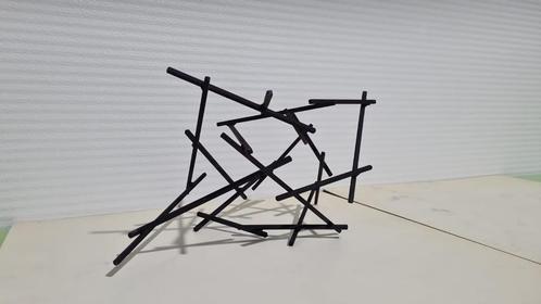 Metaal kunstwerk, Mikado, zwart gelakt, Antiek en Kunst, Kunst | Designobjecten, Ophalen of Verzenden