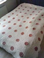 BROCANTE gehaakte SPREI met roosjes en punten ca.200x 210cm, Ophalen of Verzenden, Gebruikt, Tweepersoons, Overige typen