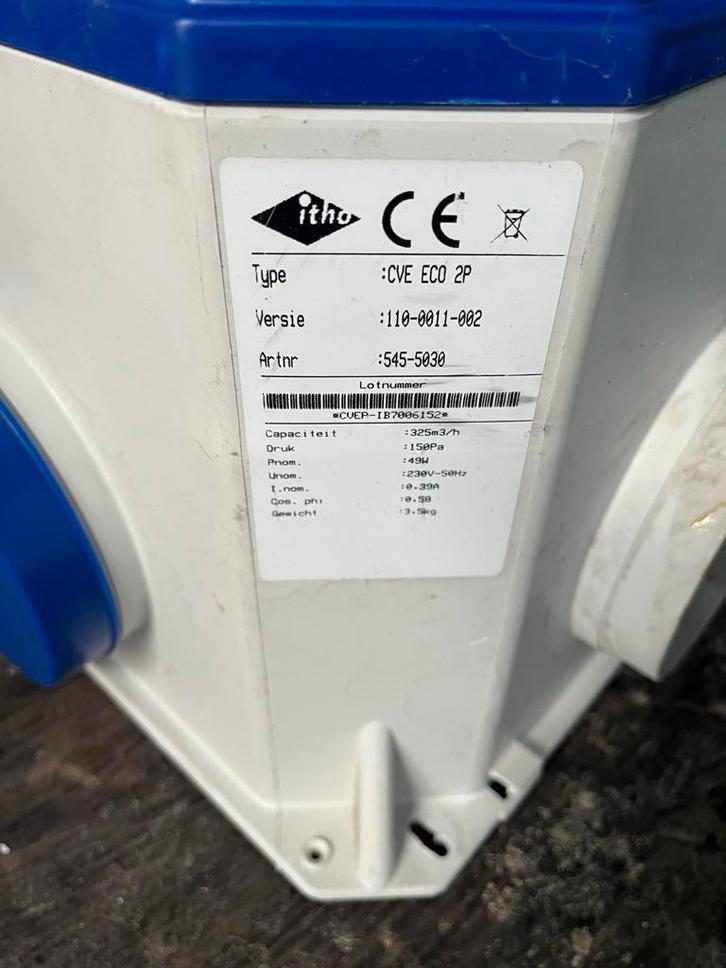 Itho CVE ECO 2P MV Box Ventilatie Unit, Doe-het-zelf en Verbouw, Ventilatie en Afzuiging, Gebruikt, Ventilator en Afzuiger, Ophalen of Verzenden