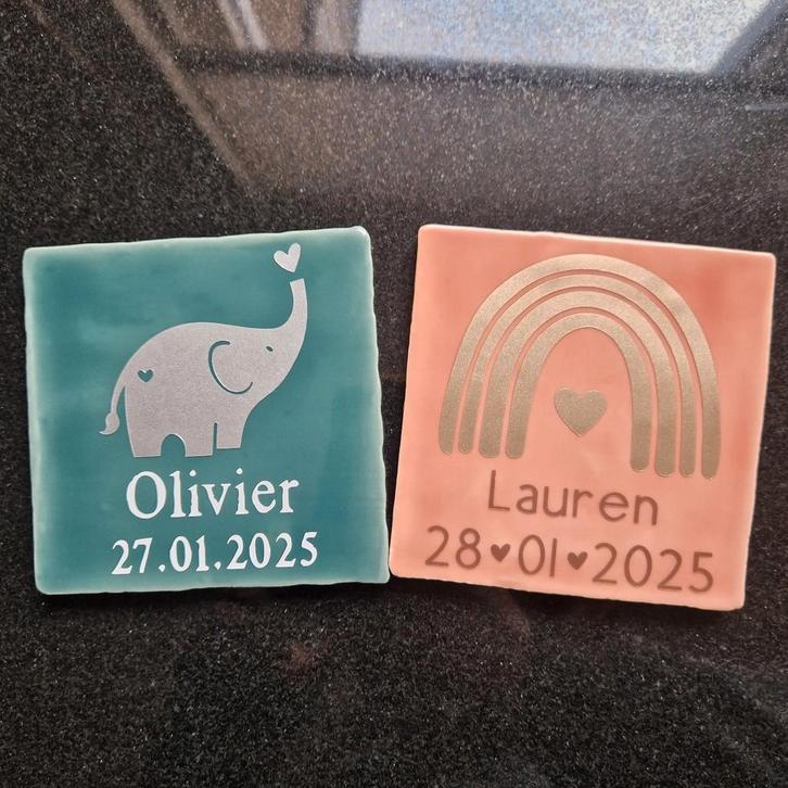 Geboorte tegeltje, Kinderen en Baby's, Kraamcadeaus en Geboorteborden, Nieuw, Ophalen of Verzenden