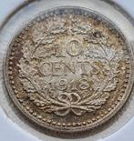 10 cent 1918, Zilver, Ophalen of Verzenden, 10 cent, Koningin Wilhelmina