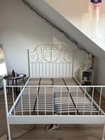Metalen bed, wit,  IKEA, 160x200cm, Gebruikt, Wit, Tweepersoons, Ophalen of Verzenden
