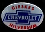 Chevrolet- Gieskes Hilversum - speld, Verzamelen, Speldjes, Pins en Buttons, Verzenden, Zo goed als nieuw, Transport, Speldje of Pin