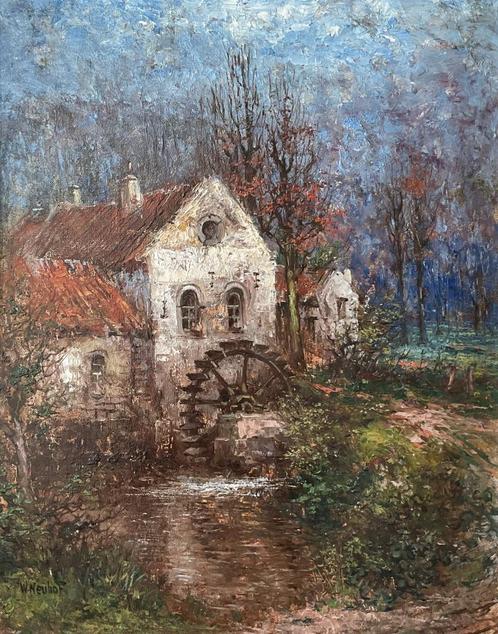 Waltère Neuhof (1904-1982) - Watermolen aan de Jeker, Antiek en Kunst, Kunst | Schilderijen | Klassiek, Ophalen of Verzenden