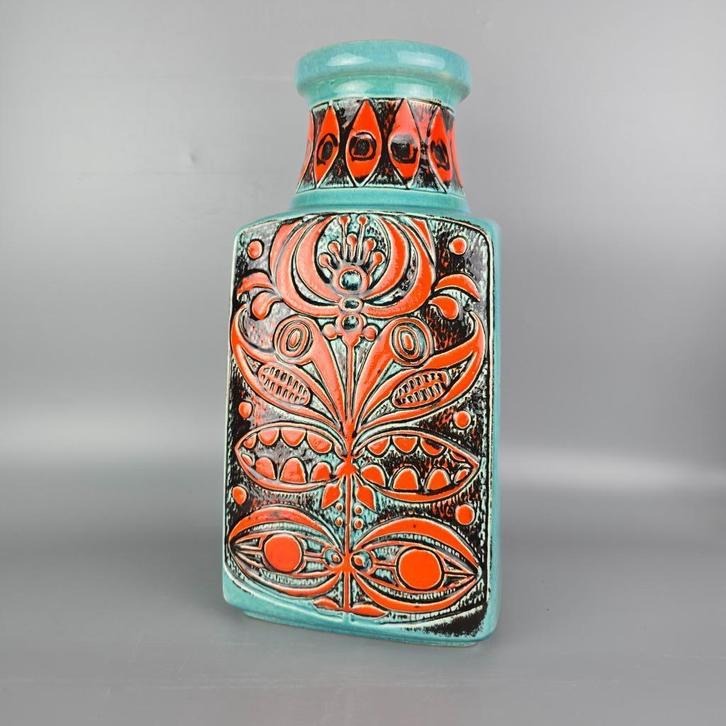 Vintage XXL West-Duitse Fat Lava vaas. Bay Keramik 96 45, Antiek en Kunst, Antiek | Vazen, Ophalen of Verzenden