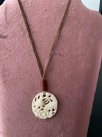 Vintage ivoor kleurige kettinghanger met vogels, Sieraden, Tassen en Uiterlijk, Kettingen, Ophalen of Verzenden, Zo goed als nieuw