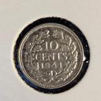 Dubbeltje zilver 1941, Zilver, Ophalen of Verzenden, 10 cent, Koningin Wilhelmina