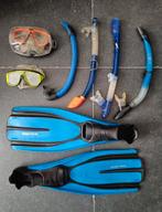 Set duikbril / zwemvliezen / snorkel, Watersport en Boten, Ophalen of Verzenden, Zo goed als nieuw, Snorkelset