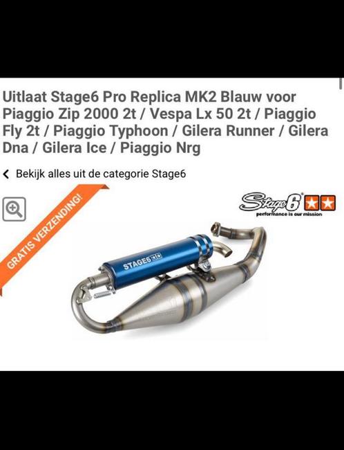Stage 6 terugloop uitlaat nieuwstaat!, Fietsen en Brommers, Brommers | Tuning en Styling, Nieuw, Ophalen