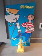 Pelikan pen vulpen oude reclame geen emaille aardewerk set, Ophalen, Gebruikt, Reclamebord