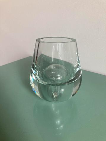 La Vida Blown Crystal-Two-Sided Art Glass Vase Mid-Century beschikbaar voor biedingen