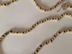 Oude Antieke Vintage Glazen Kerstsnoer Kralensnoer Goud Glas, Diversen, Kerst, Ophalen, Gebruikt