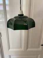 Vintage, retro groene emaille hanglamp - rond/8-kantig, Ophalen of Verzenden, Huis en Inrichting