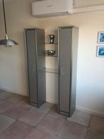 Vitrinekast / kast aluminium met glas, Huis en Inrichting, Kasten | Vitrinekasten, Ophalen, 100 tot 150 cm, Glas, 150 tot 200 cm