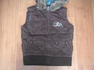 REDSTREET bruine bodywarmer met muts en bont. Maat 152 beschikbaar voor biedingen