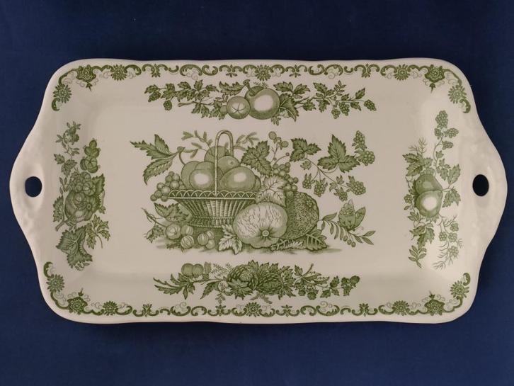 Mason's Fruit Basket - langwerpige groene cakeschaal, Antiek en Kunst, Antiek | Servies los, Ophalen of Verzenden