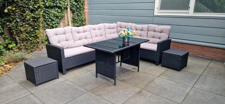 Tuinbank 6-delige lounge zithoek voor tuin/terras, Tuin en Terras, Tuinmeubel-accessoires, Zo goed als nieuw, Ophalen