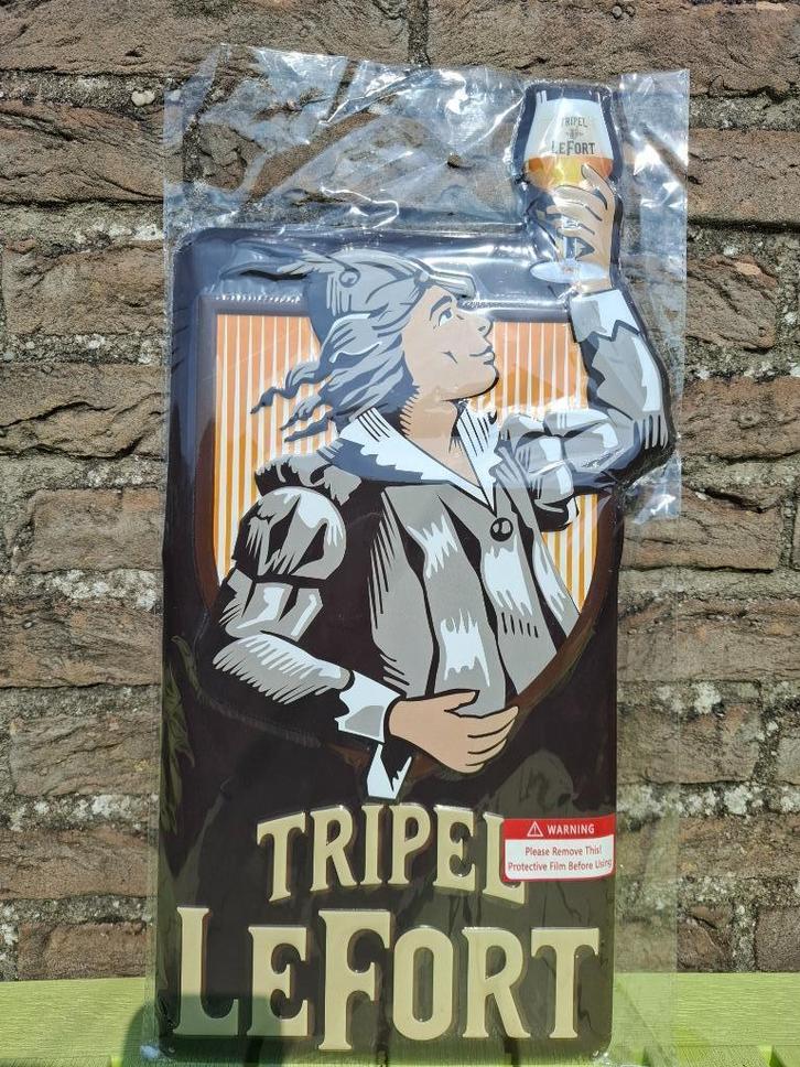Zeldzaam Reclamebord Tripel LeFort, Verzamelen, Biermerken, Nieuw, Reclamebord, Plaat of Schild, Overige merken, Ophalen of Verzenden