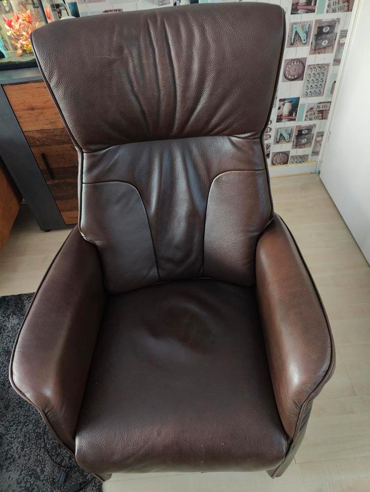 Luxe Relax Sta-op Stoel, Huis en Inrichting, Fauteuils, Gebruikt, Leer, 75 tot 100 cm, 75 tot 100 cm, Ophalen of Verzenden