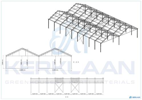 Complete staalconstructie 983 m² | 25.60m x 38.40m, Doe-het-zelf en Verbouw, Metalen, Gebruikt, IJzer, Ophalen of Verzenden