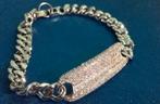Lucardi armband plaat omringd met cubic zirkonia, Sieraden, Tassen en Uiterlijk, Armbanden, Overige materialen, Verzenden, Zo goed als nieuw