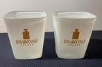 2 Vierkante Disaronno Velvet likeur glazen. Hoogte 9 cm., Verzamelen, Ophalen of Verzenden, Zo goed als nieuw, Borrel- of Shotglas