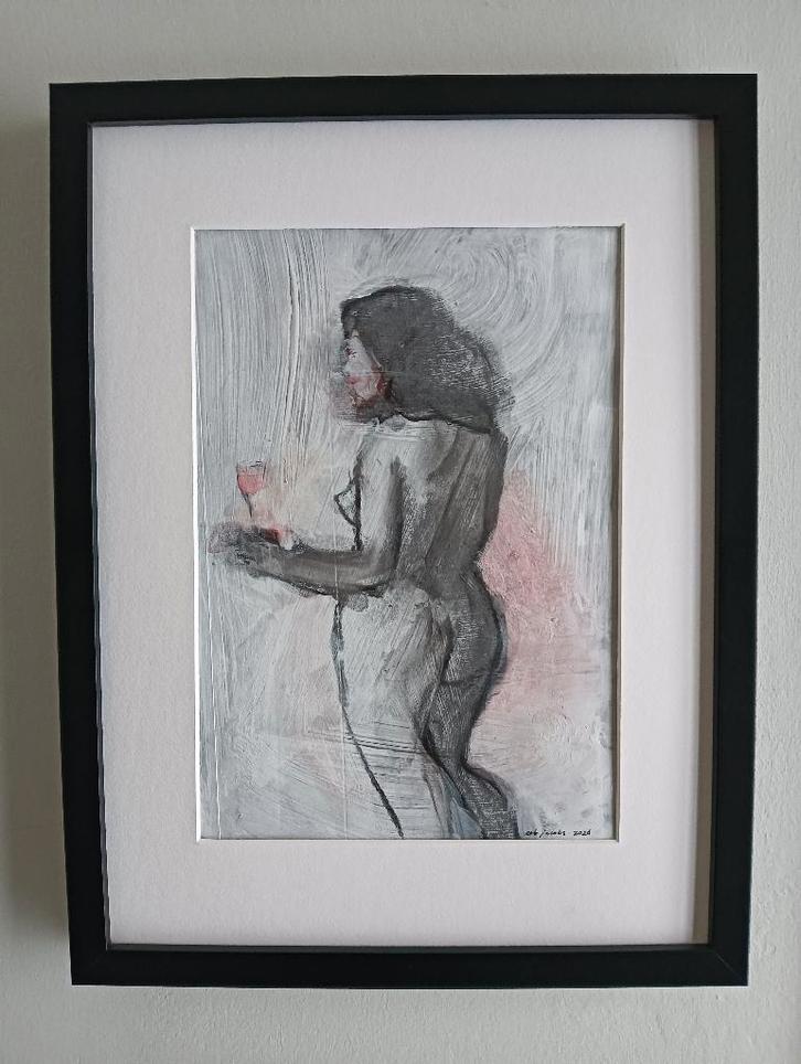 Romantic Wine, Antiek en Kunst, Kunst | Schilderijen | Modern, Ophalen of Verzenden