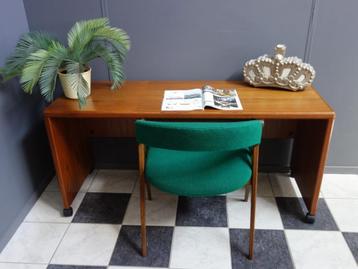 70 jaren SCAN-FLEX deens TEAK bureau met houder op wielen  beschikbaar voor biedingen