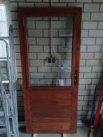 Massief Houten achterdeur met Dubbel glas, Doe-het-zelf en Verbouw, Deuren en Horren, Ophalen, Gebruikt, 80 tot 100 cm, Buitendeur