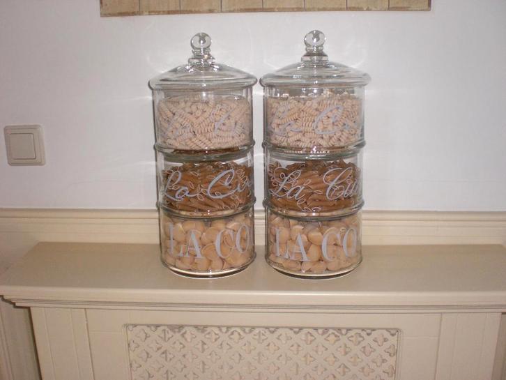 NIEUW Riviera Maison 2 Stuks La Cucina Potten, Huis en Inrichting, Keuken | Servies, Nieuw, Overige typen, Overige stijlen, Glas