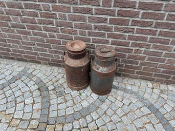Oude Melkbussen - Set van 2 - Decoratie Brocante Curiosa beschikbaar voor biedingen
