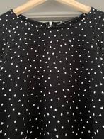 Blouse Zwart met Hartjes Yessica Maat 38 zgan, Ophalen of Verzenden, Zo goed als nieuw, Maat 38/40 (M), Zwart