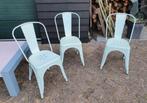 4 vintage stoelen, Vier, Gebruikt, Ophalen of Verzenden, Metaal