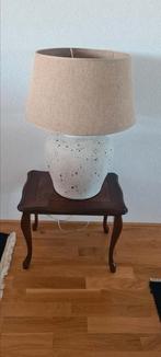 Leuke stenen lamp met stoffen kap crème/ beige, Ophalen, Zo goed als nieuw, Minder dan 50 cm