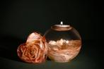 Grote waxinelichthouder bol met echte roos, Overige materialen, Het Wonder Atelier, Overige kleuren, Nieuw