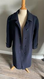 Donkerblauwe vintage wollen mantel jas, Kleding | Dames, Gedragen, Blauw, Maat 38/40 (M), Ophalen of Verzenden