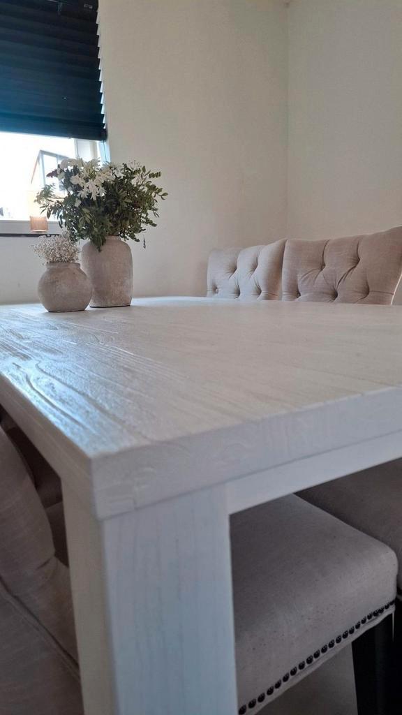 Eettafel Wit, Huis en Inrichting, Tafels | Eettafels, Zo goed als nieuw, 100 tot 150 cm, 200 cm of meer, Vijf personen of meer