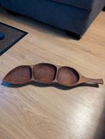 Houten retro schaal in peulvrucht vorm, Ophalen, Zo goed als nieuw, Rond, Hout