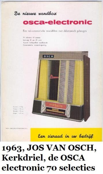 OSCA JUKEBOXEN, originele verkoop flyer uit 1963 beschikbaar voor biedingen
