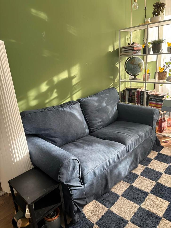 IKEA EKTORP 2-zitsbank - Donkerblauw, Huis en Inrichting, Banken | Bankstellen, Zo goed als nieuw, Rechte bank, Tweepersoons, 150 tot 200 cm